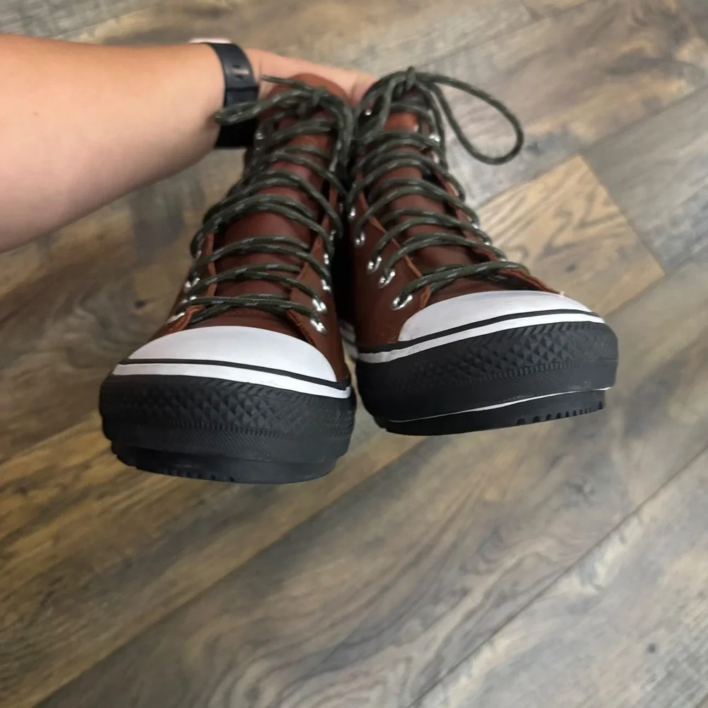 Converse Chuck Taylor All Star City Trek Brown Leather Waterproof Boots Mens 10